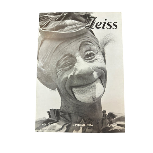 1936 Zeiss Magazine Clown Cover & Contax III Ad | Vintage Photo Ephemera