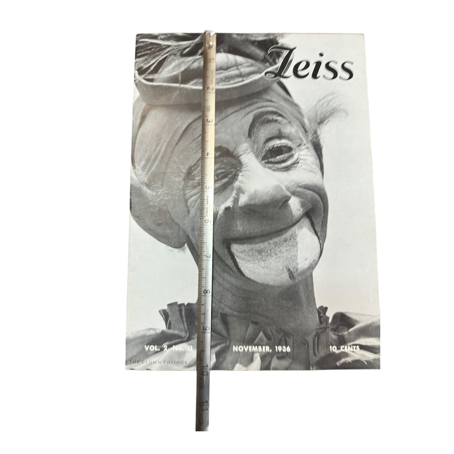 1936 Zeiss Magazine Clown Cover & Contax III Ad | Vintage Photo Ephemera