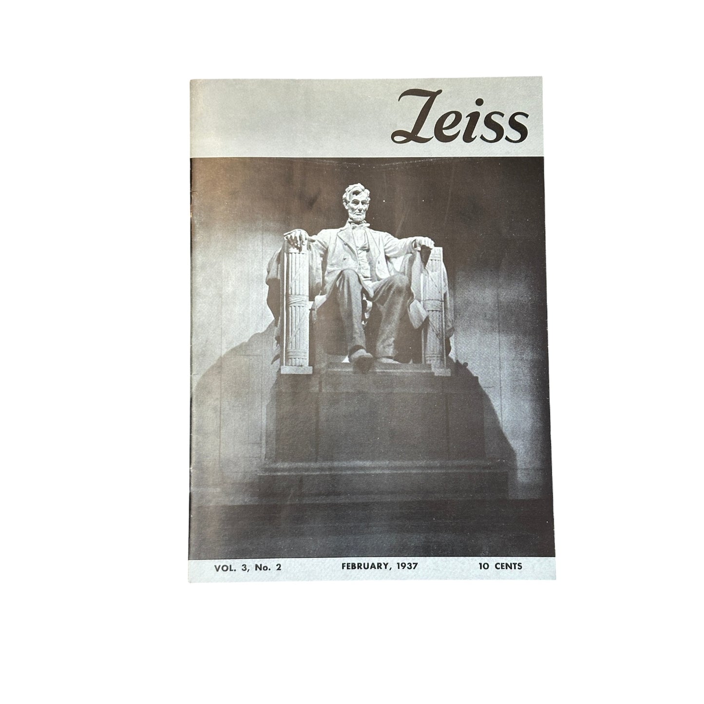 Vintage 1937 Zeiss Magazine Lincoln Memorial Cover Contax Camera Ad