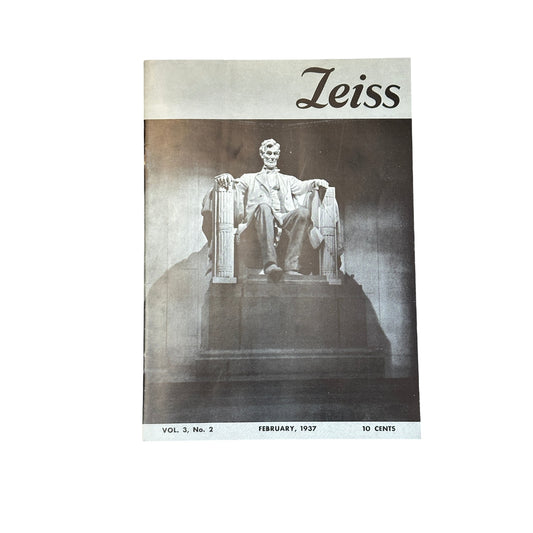 Vintage 1937 Zeiss Magazine Lincoln Memorial Cover Contax Camera Ad