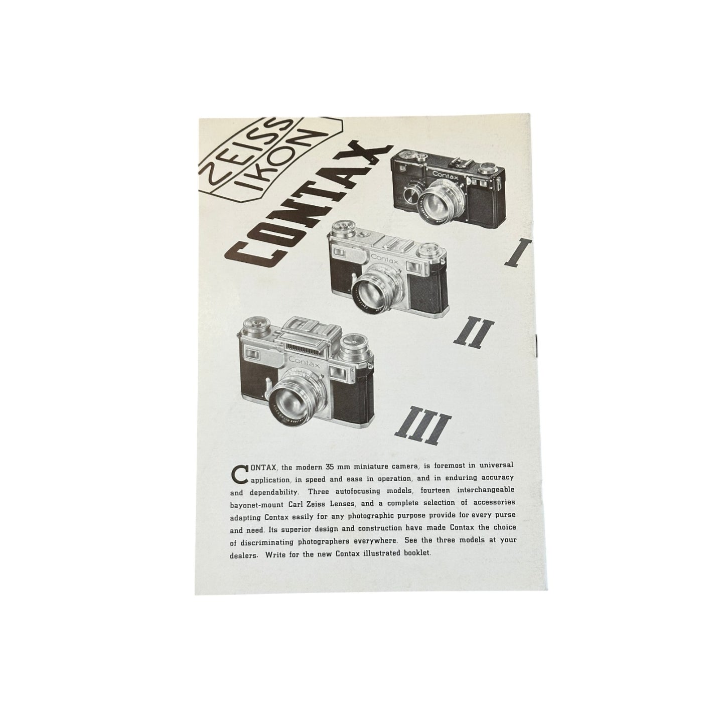 Vintage 1937 Zeiss Magazine Lincoln Memorial Cover Contax Camera Ad