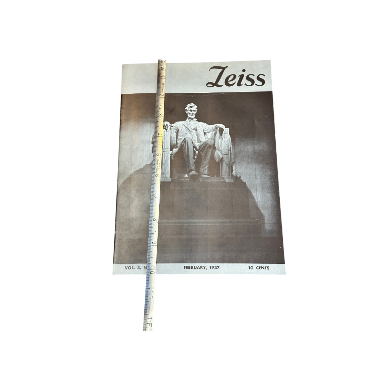 Vintage 1937 Zeiss Magazine Lincoln Memorial Cover Contax Camera Ad