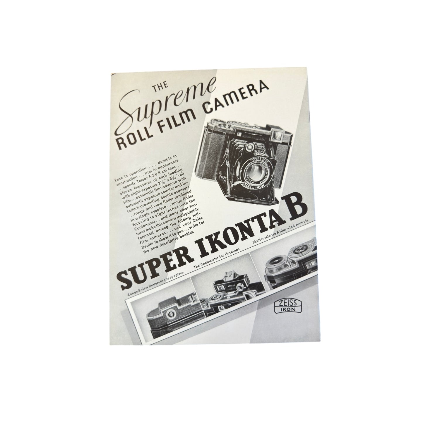 Vintage Zeiss Magazine Nov 1938 Pre-War German Photography Super Ikonta B Ad