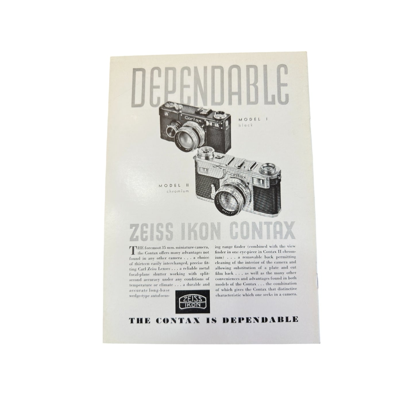 Vintage 1930s Zeiss Ikon Magazine | Contax Camera Advertising Ephemera