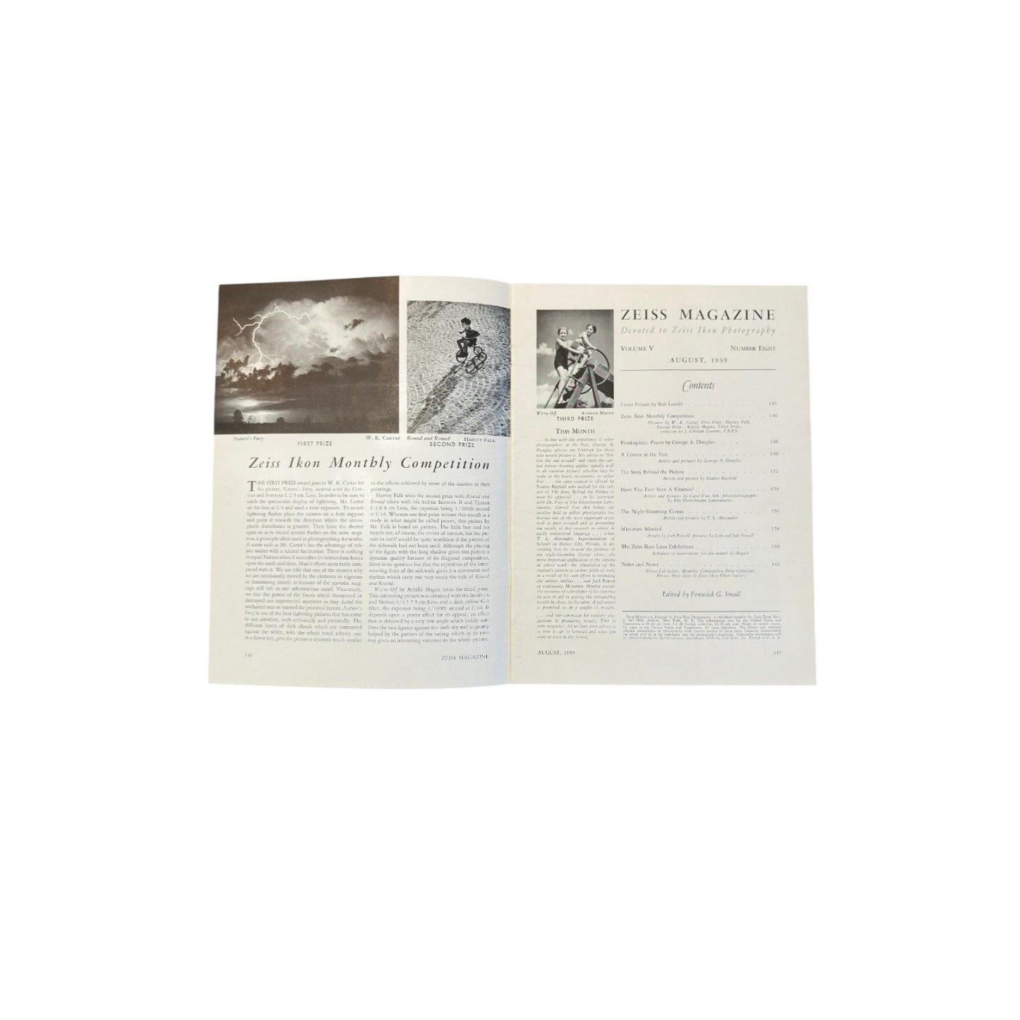 Vintage Zeiss Magazine August 1939 Pre-WWII Photography Ephemera