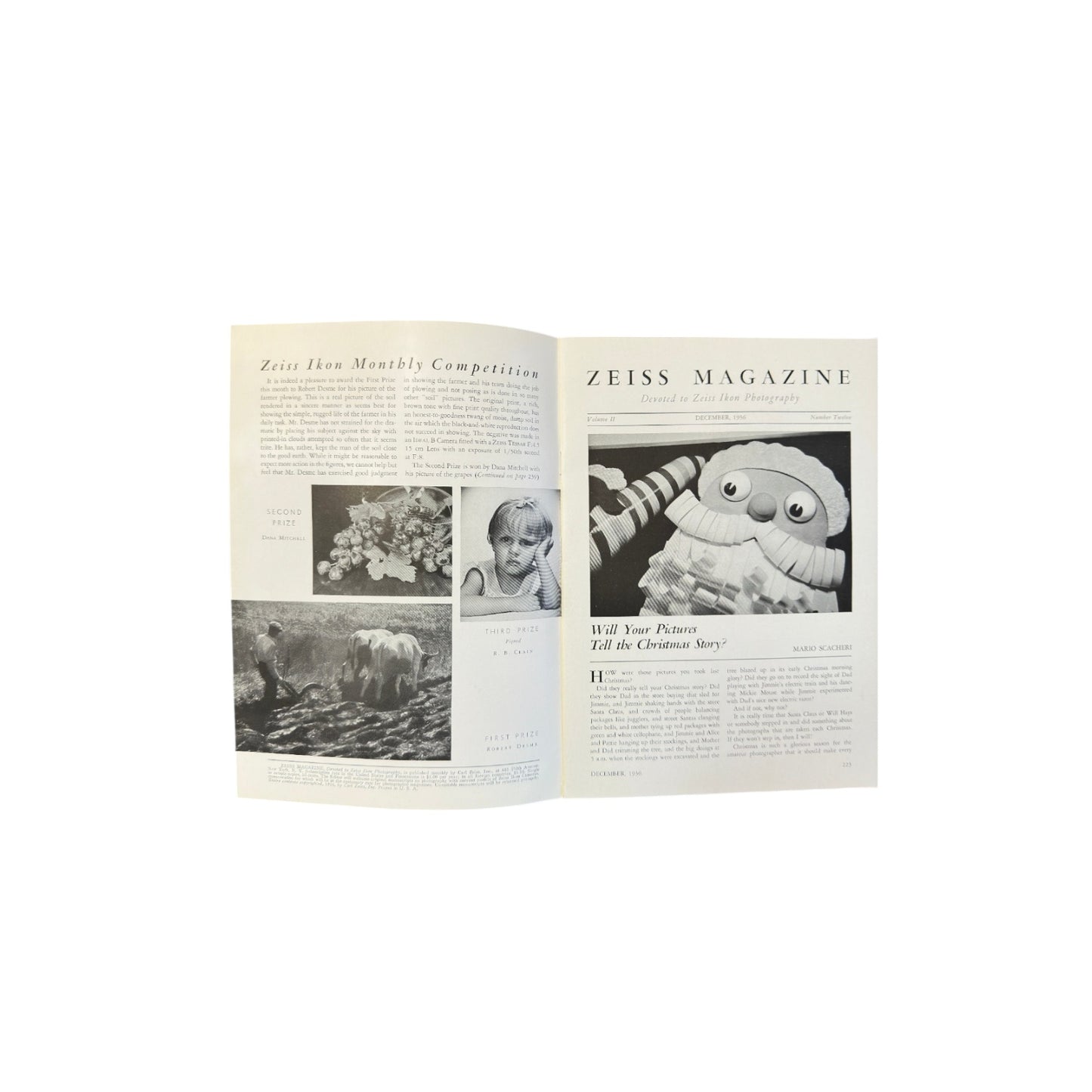 Vintage 1936 Zeiss Magazine Christmas Issue Vol 2 No 12 Photography Ephemera