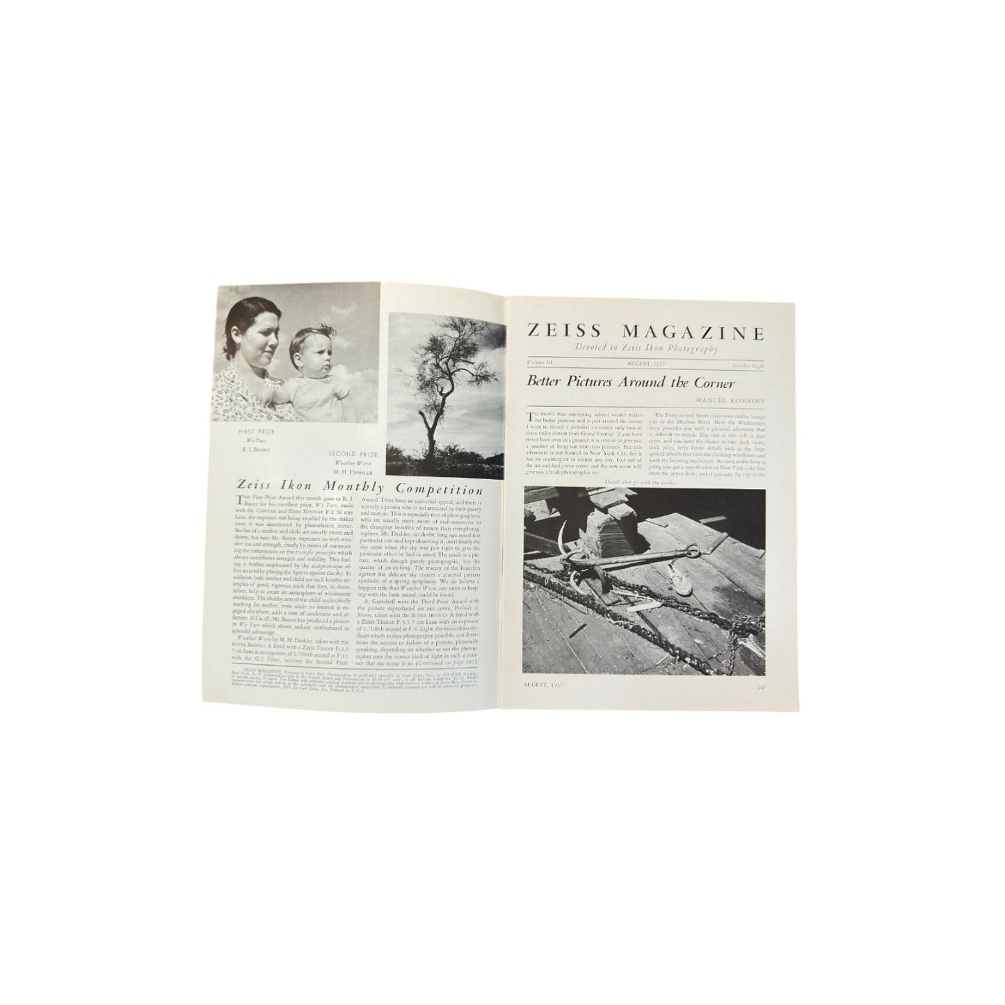 Vintage 1937 Zeiss Magazine Vol 3 No 4, Pre-War Photography Ephemera