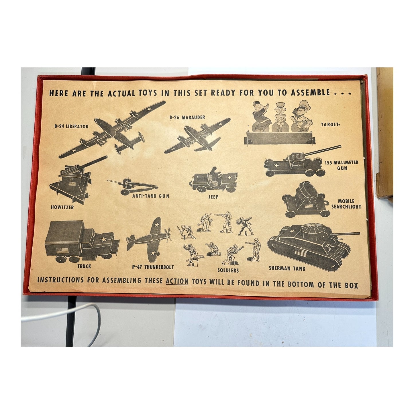 WWII Young Patriot Army Toy Set Colorgraphic 1940s Cardboard Model Kit