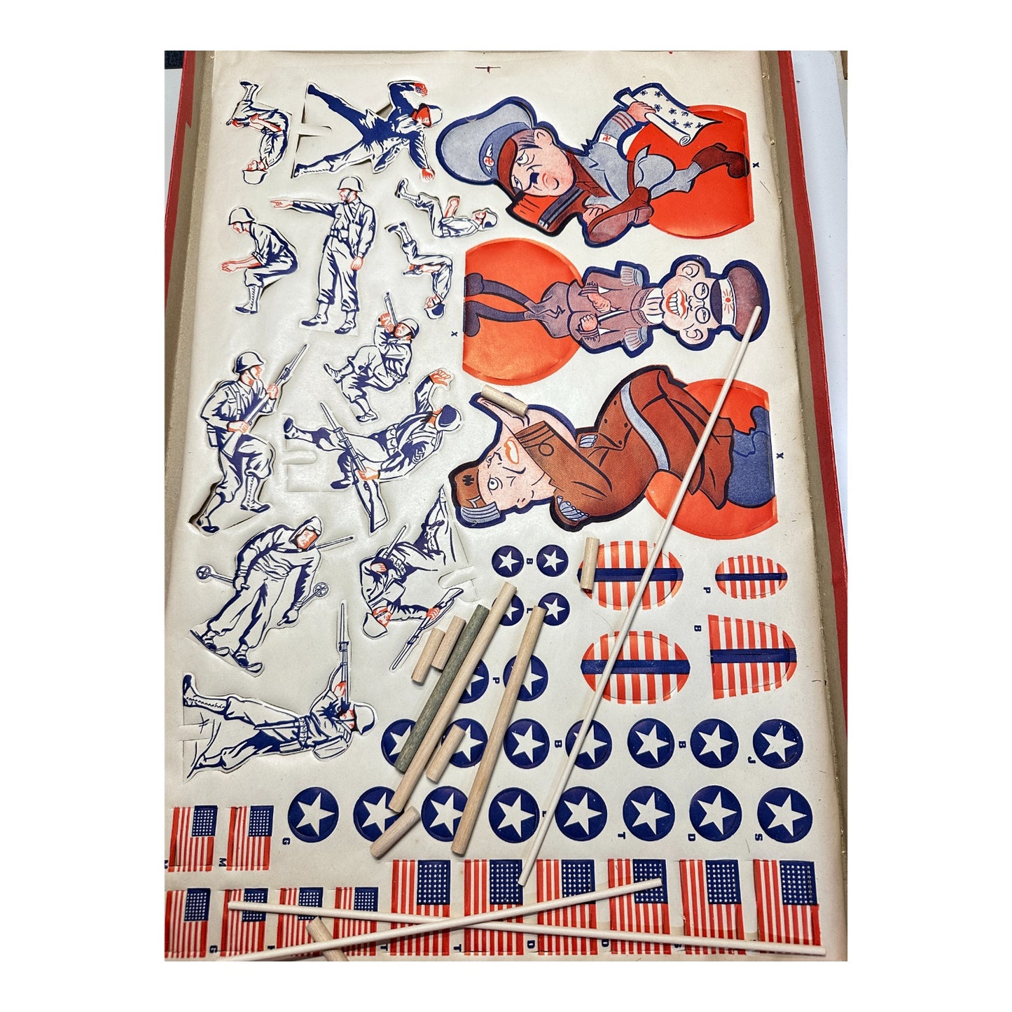 WWII Young Patriot Army Toy Set Colorgraphic 1940s Cardboard Model Kit