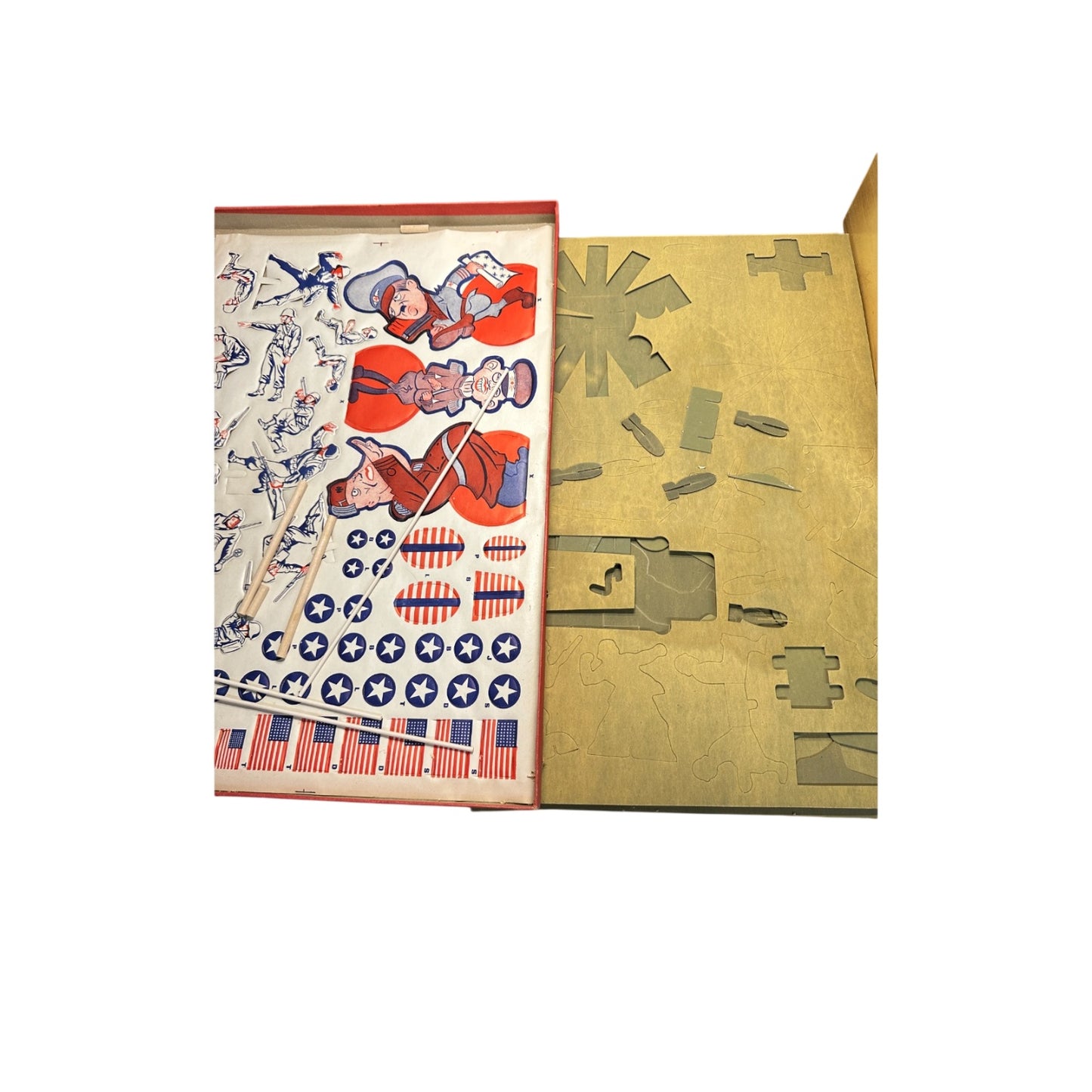 WWII Young Patriot Army Toy Set Colorgraphic 1940s Cardboard Model Kit