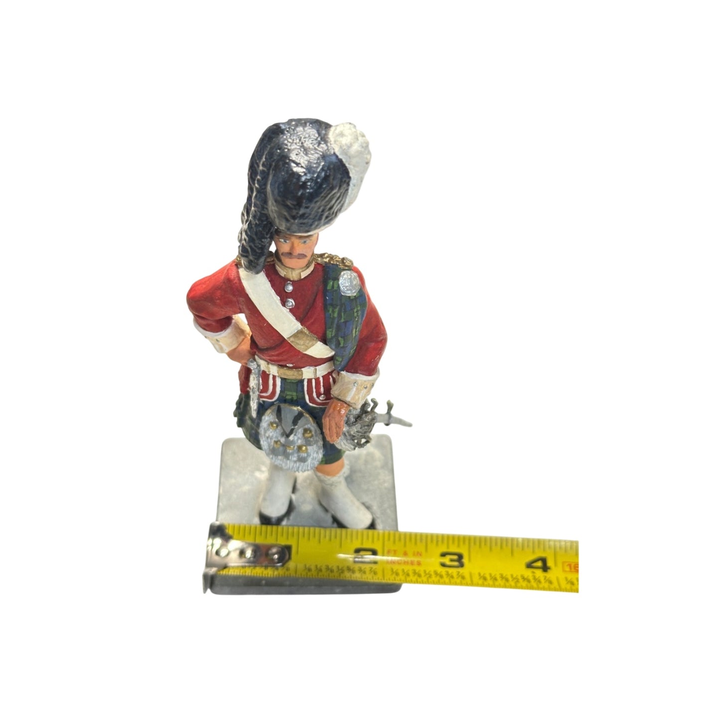 Vintage Scottish Highlander Officer Metal Soldier Figurine Hand-Painted 5.5"