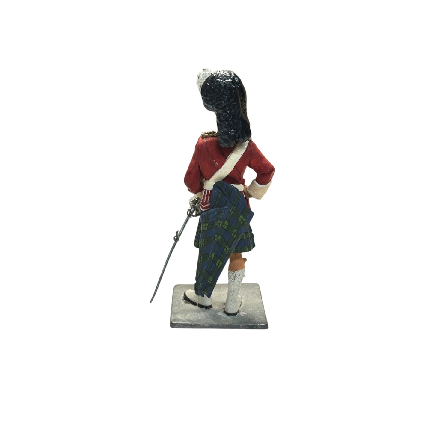 Vintage Scottish Highlander Officer Metal Soldier Figurine Hand-Painted 5.5"