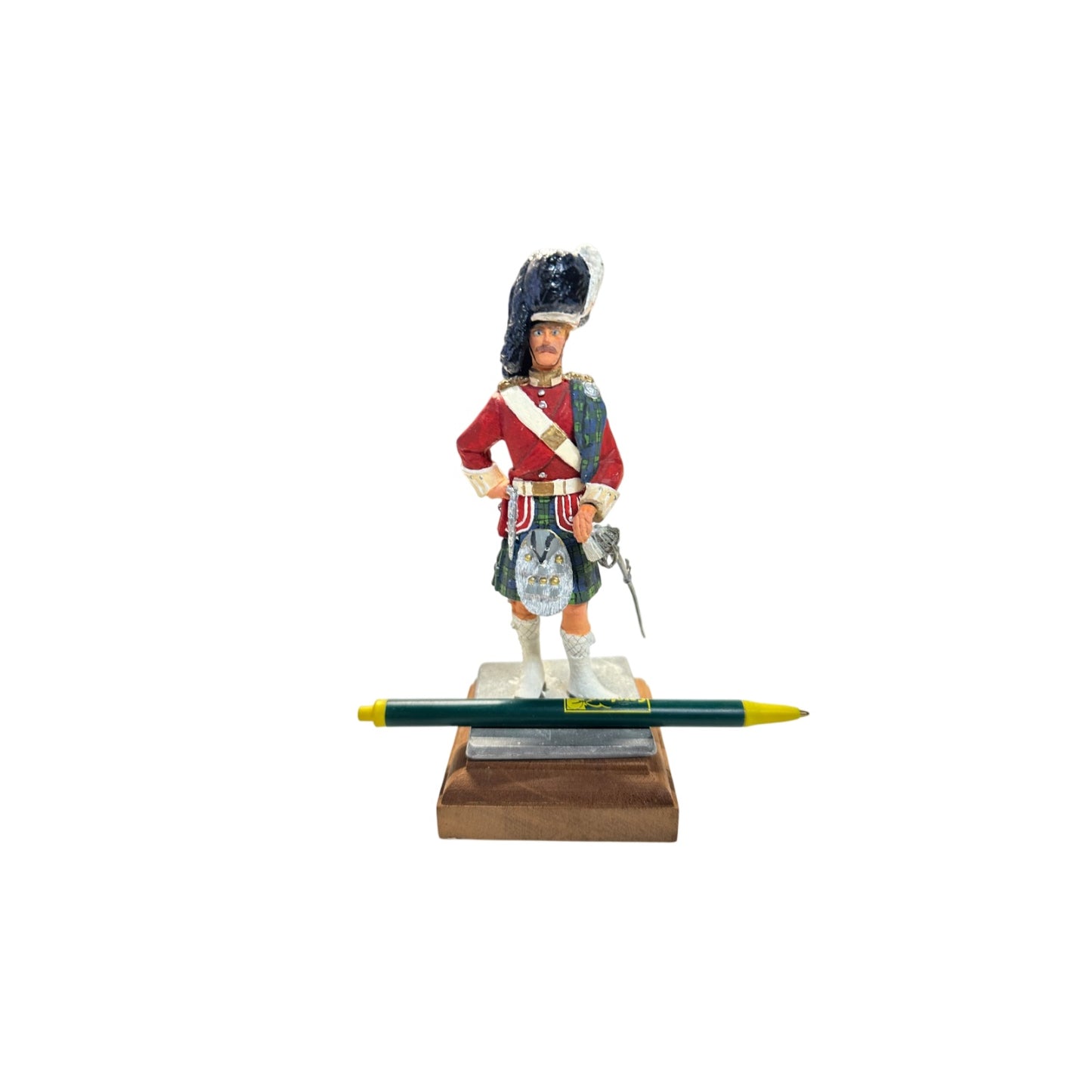 Vintage Scottish Highlander Officer Metal Soldier Figurine Hand-Painted 5.5"