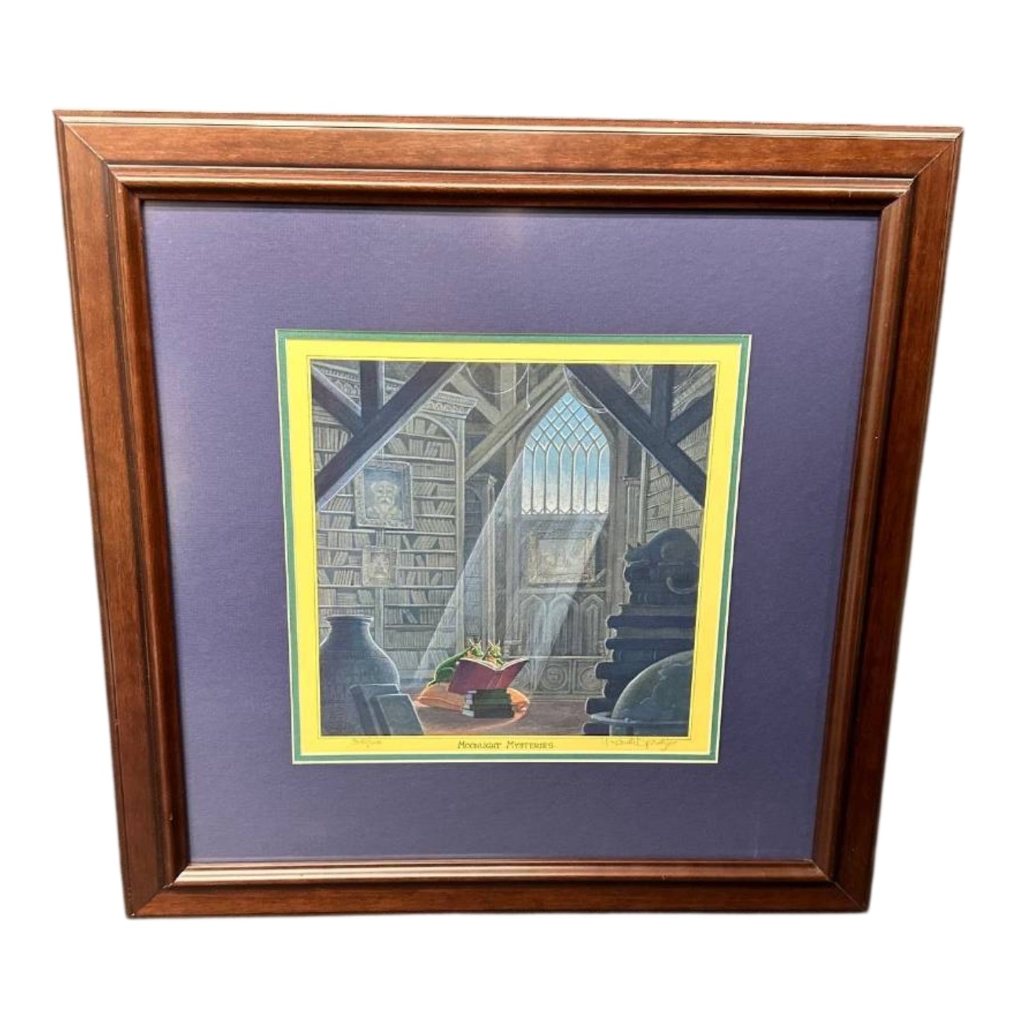 Randal Spangler 'Moonlight Mysteries' Framed LE Print 308/600 Fantasy Dragon Art