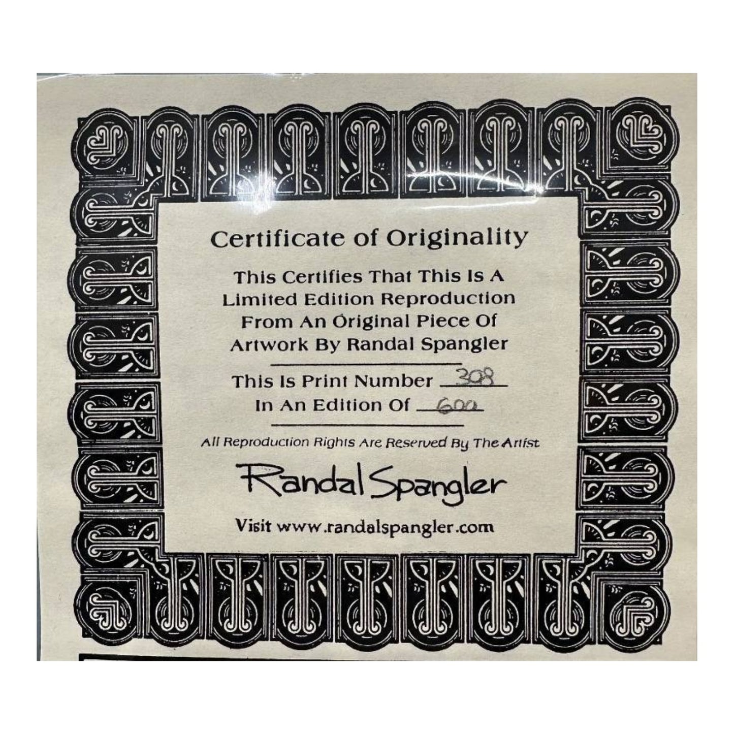 Randal Spangler 'Moonlight Mysteries' Framed LE Print 308/600 Fantasy Dragon Art