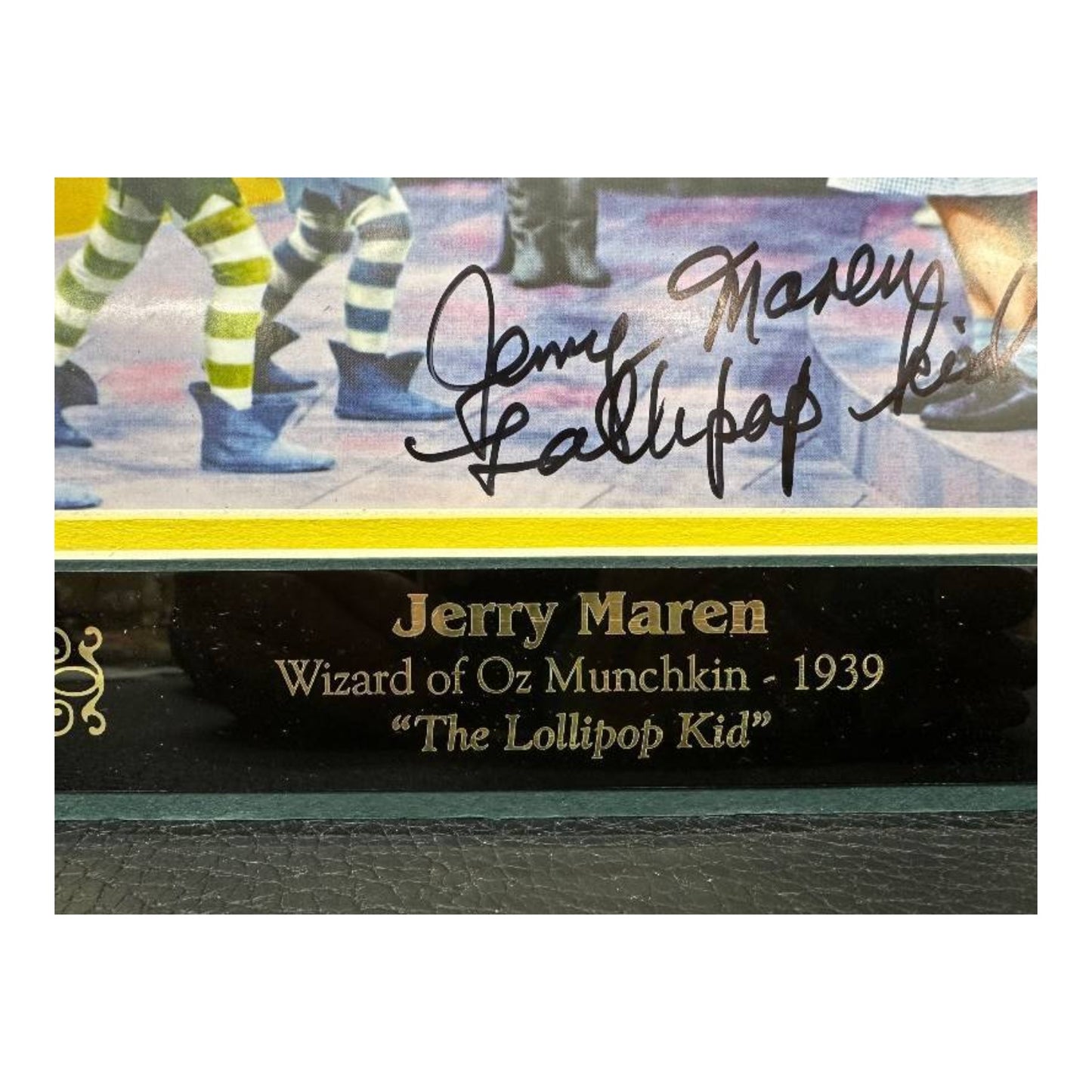 Jerry Maren Signed Wizard of Oz "Lollipop Kid" Matted Photo Autograph