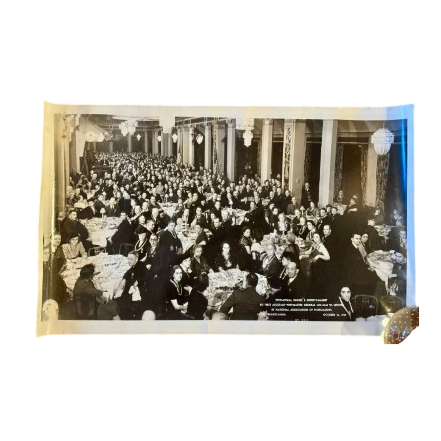 1939 Postmasters Banquet Photo Hotel Pennsylvania NYC Knickerbocker Panoramic