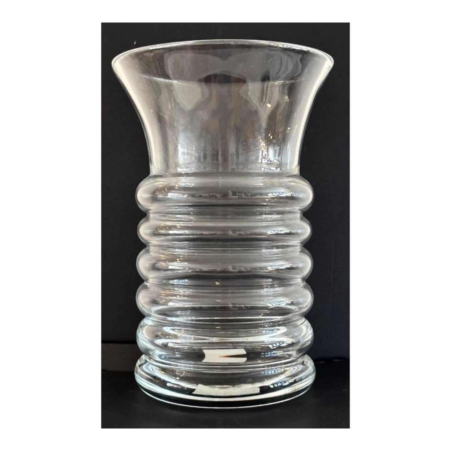 William Yeoward Henrietta Ribbed Crystal Vase 8" English Art Glass w/ Box