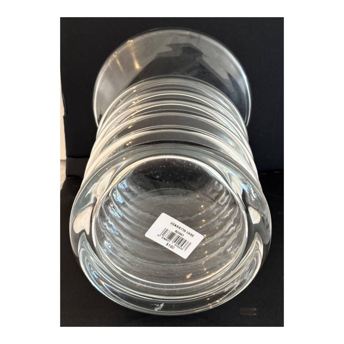William Yeoward Henrietta Ribbed Crystal Vase 8" English Art Glass w/ Box