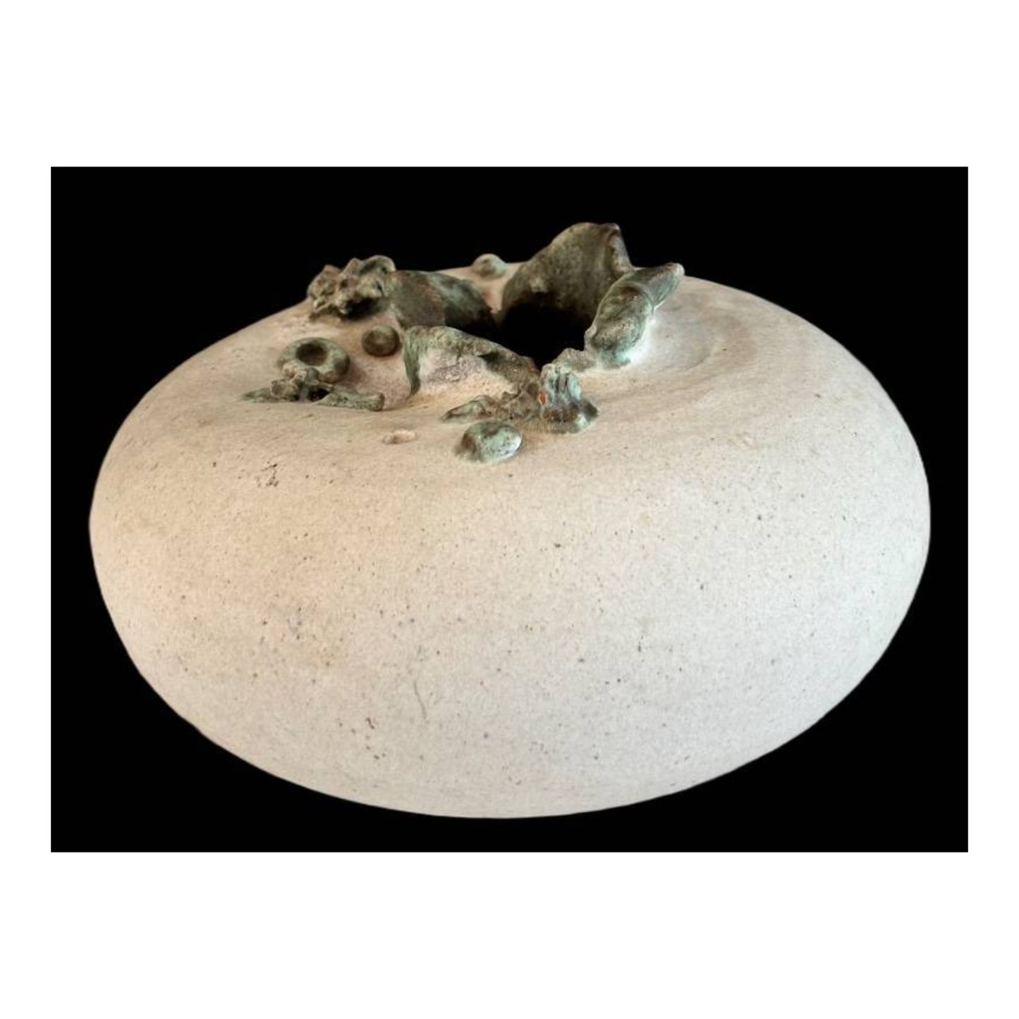 Brutalist Ossenbach Italian Studio Pottery Vase, Mid-Century Volcanic Glaze