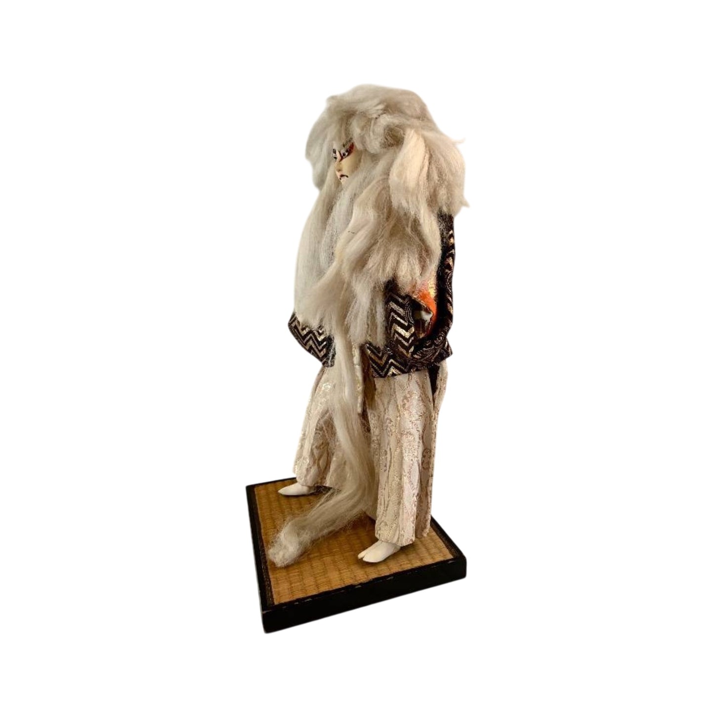 Dramatic 22" Japanese Kabuki Shakkyo Lion Doll Silk Brocade