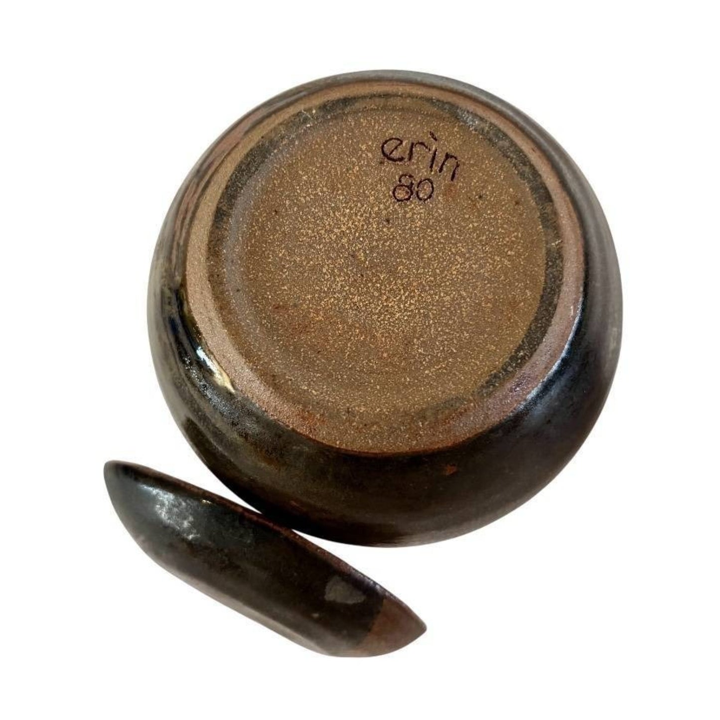 Signed Brutalist Studio Pottery Lidded Jar & Pot Set, 1979-80
