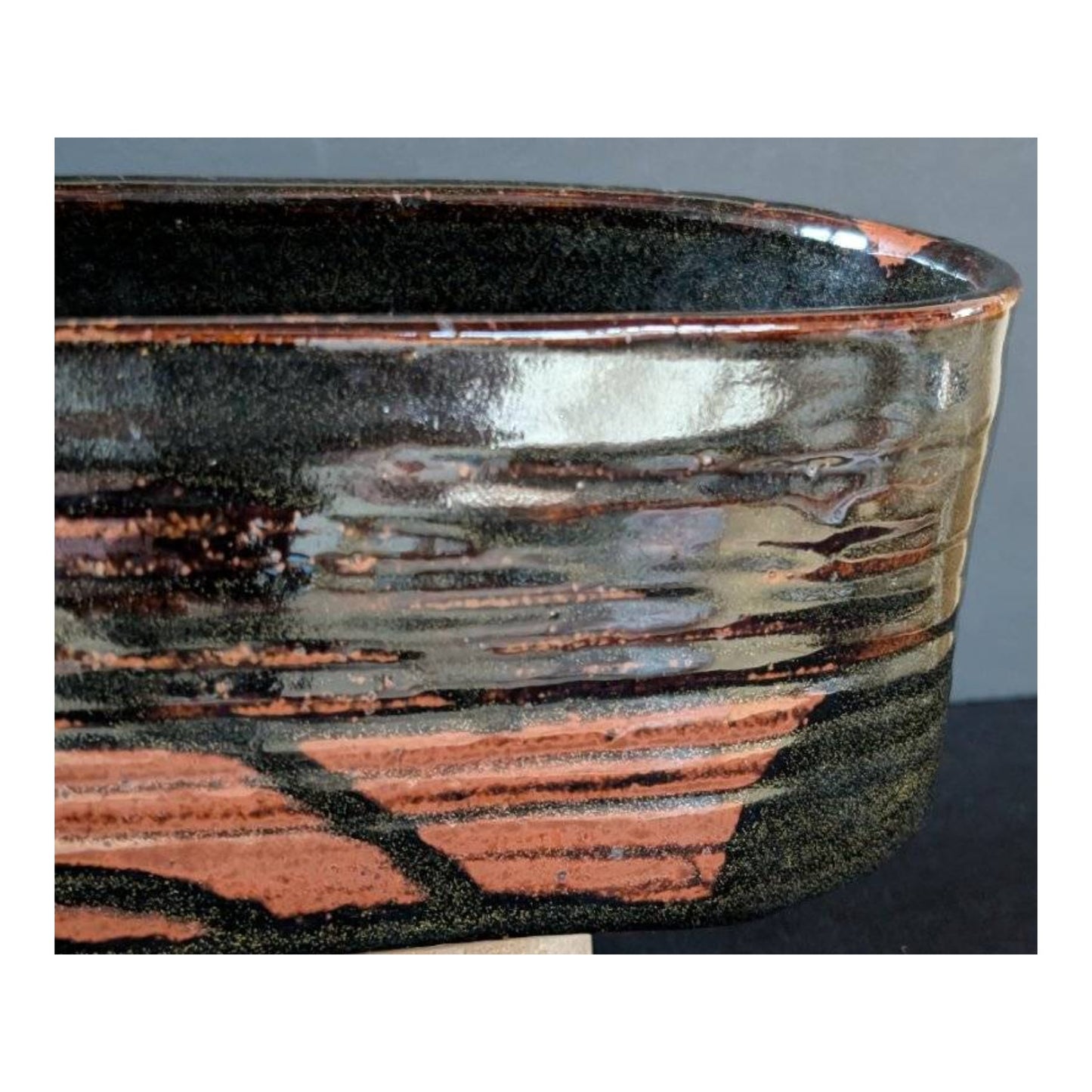 Vintage Brutalist Studio Pottery Footed Planter Bowl, Wabi Sabi Artisan Craft