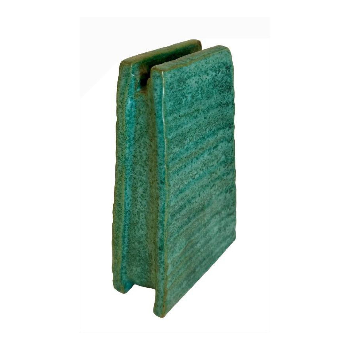 Jan McKeachie Johnston Studio Pottery Slab Vase Leach Hamada Style Green Glaze