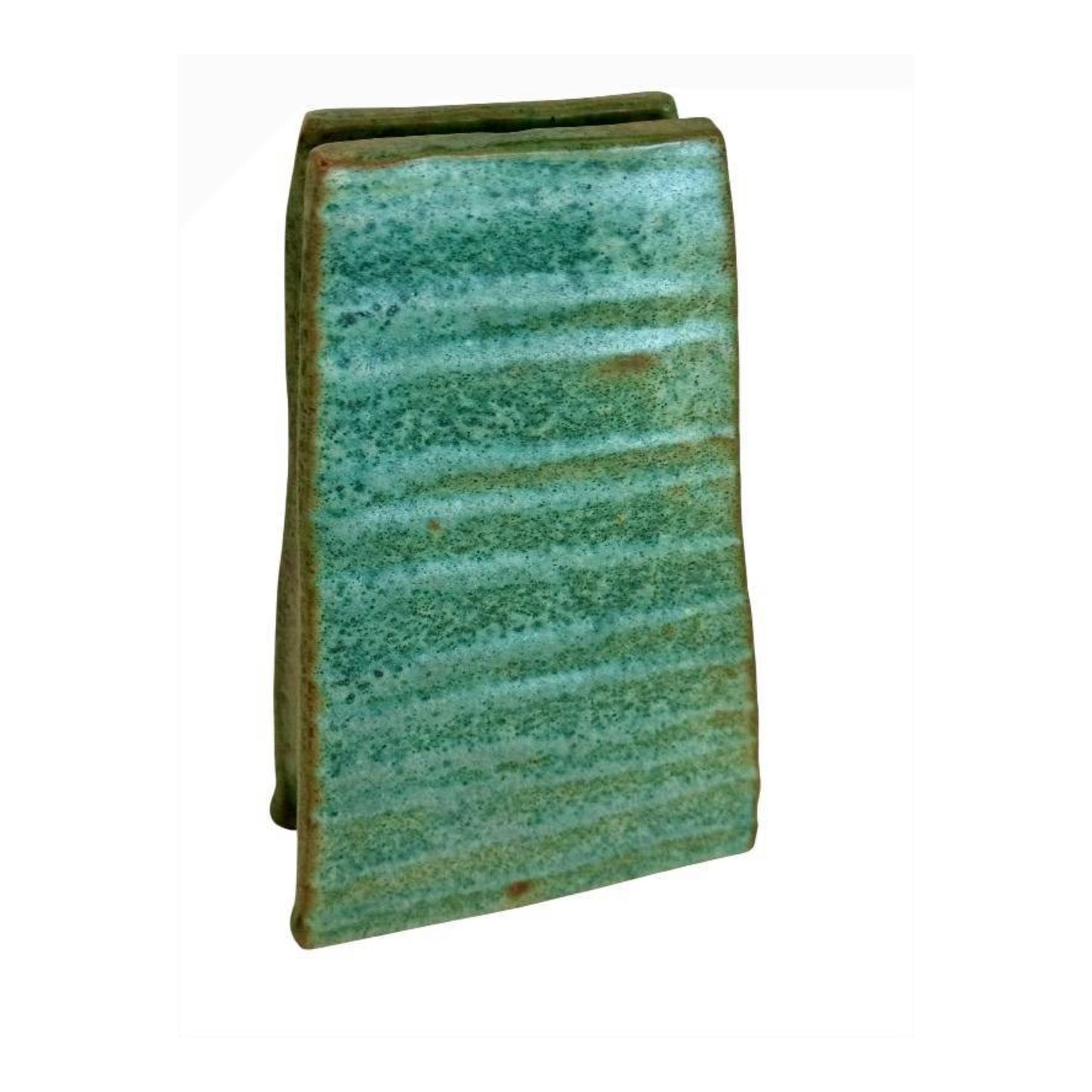 Jan McKeachie Johnston Studio Pottery Slab Vase Leach Hamada Style Green Glaze
