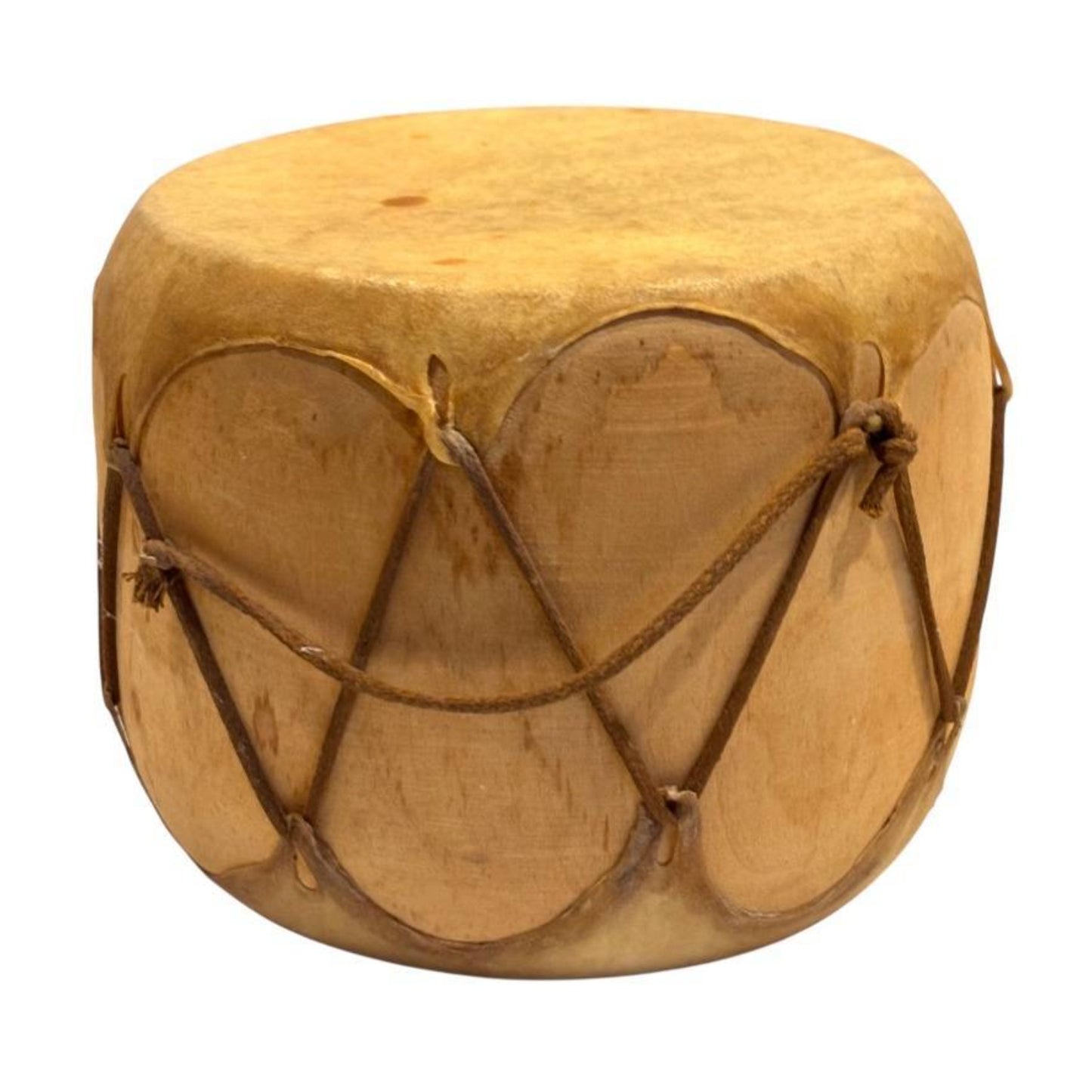 Vintage Native American Style Rawhide Hand Drum with Beater