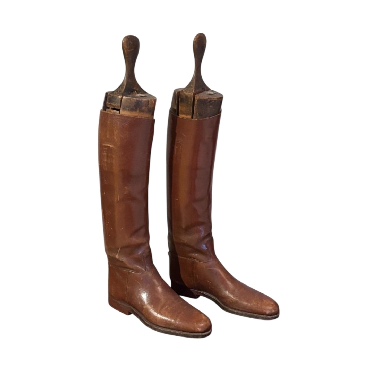 Vintage Maxwell London Leather Riding Boots & Articulated Wood Trees