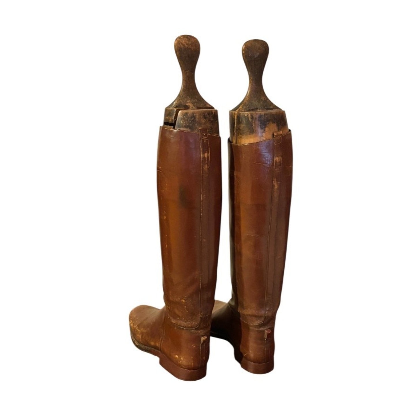 Vintage Maxwell London Leather Riding Boots & Articulated Wood Trees