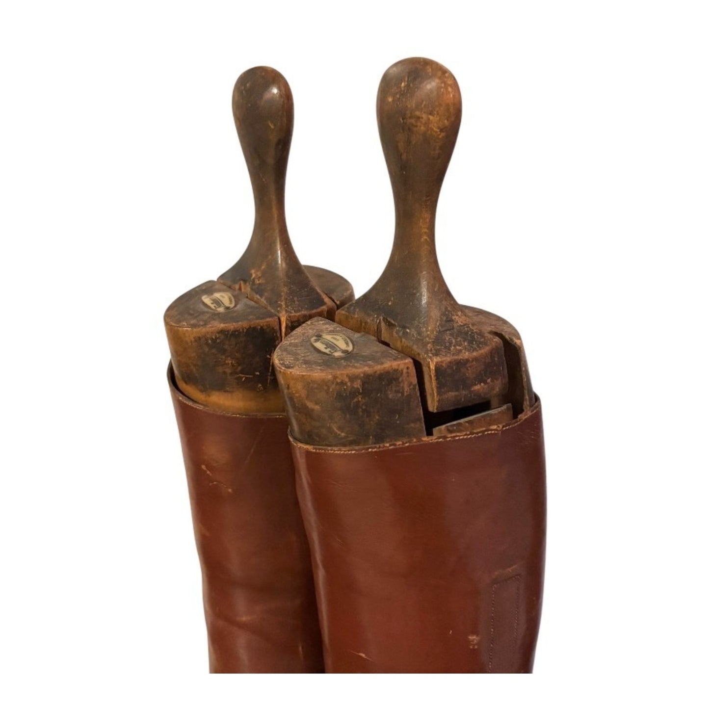 Vintage Maxwell London Leather Riding Boots & Articulated Wood Trees
