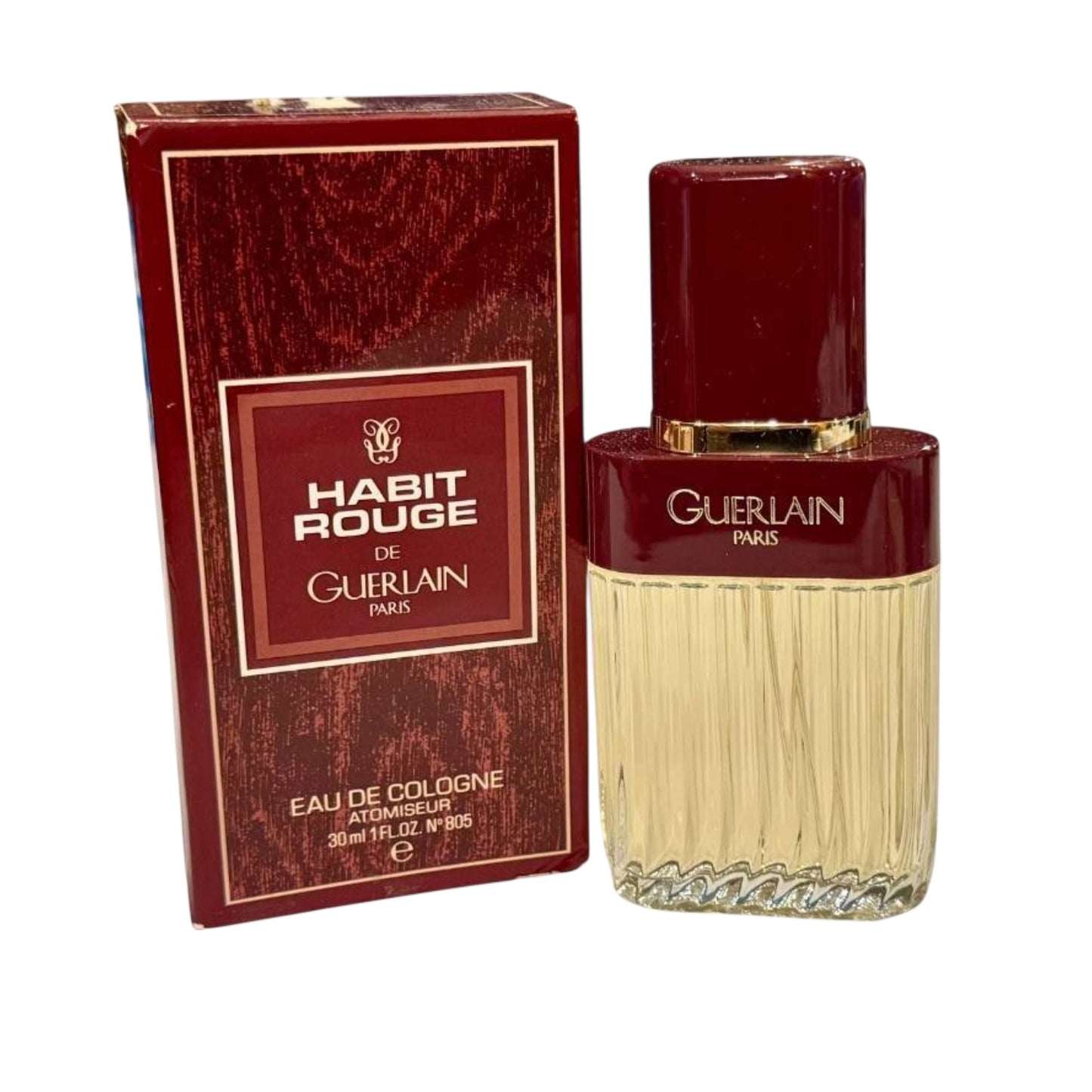 Vintage Guerlain Habit Rouge EDC 30ml Spray, 1980s Pre-Barcode Formula NIB