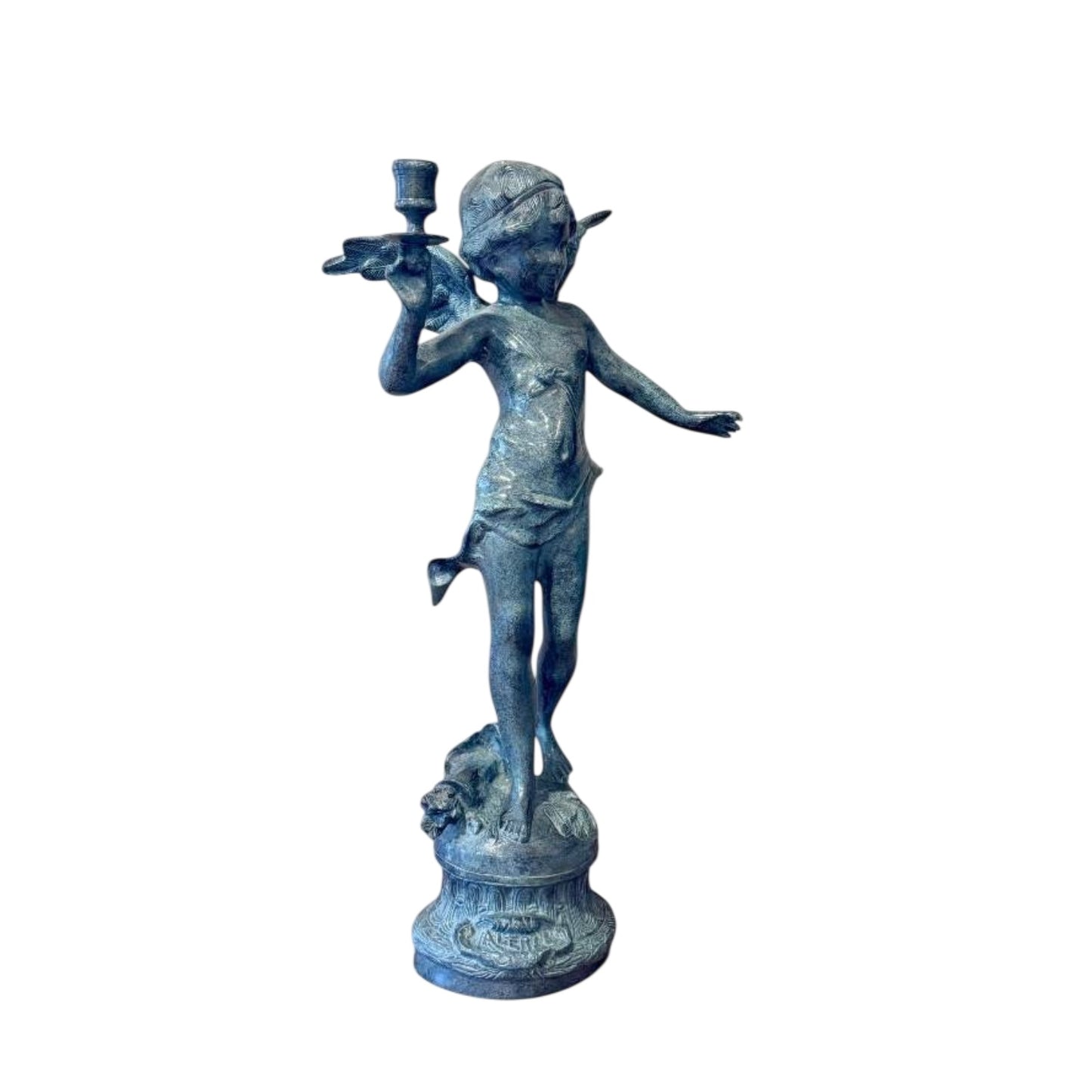 Large 19th C. French Cherub Candelabra After Moreau