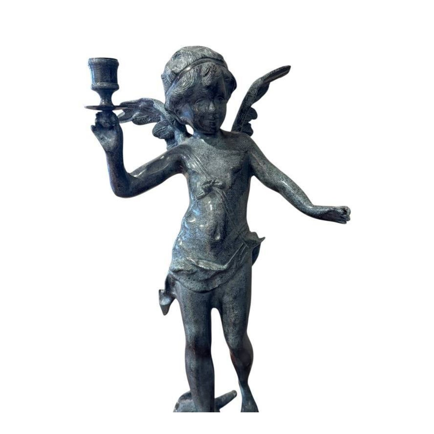 Large 19th C. French Cherub Candelabra After Moreau