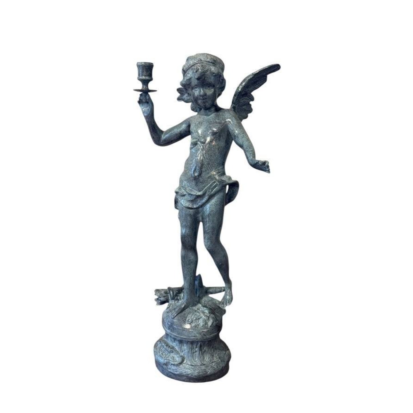 Large 19th C. French Cherub Candelabra After Moreau