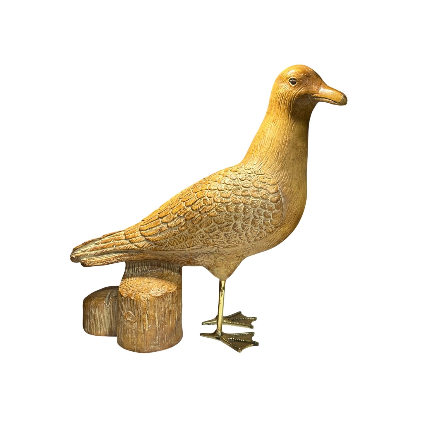Large Vintage 1979 Tom Ard Seagull Sculpture Nautical Coastal Decor Brass Legs