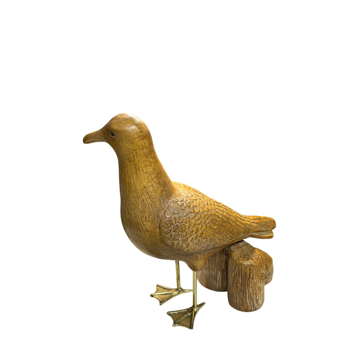 Large Vintage 1979 Tom Ard Seagull Sculpture Nautical Coastal Decor Brass Legs