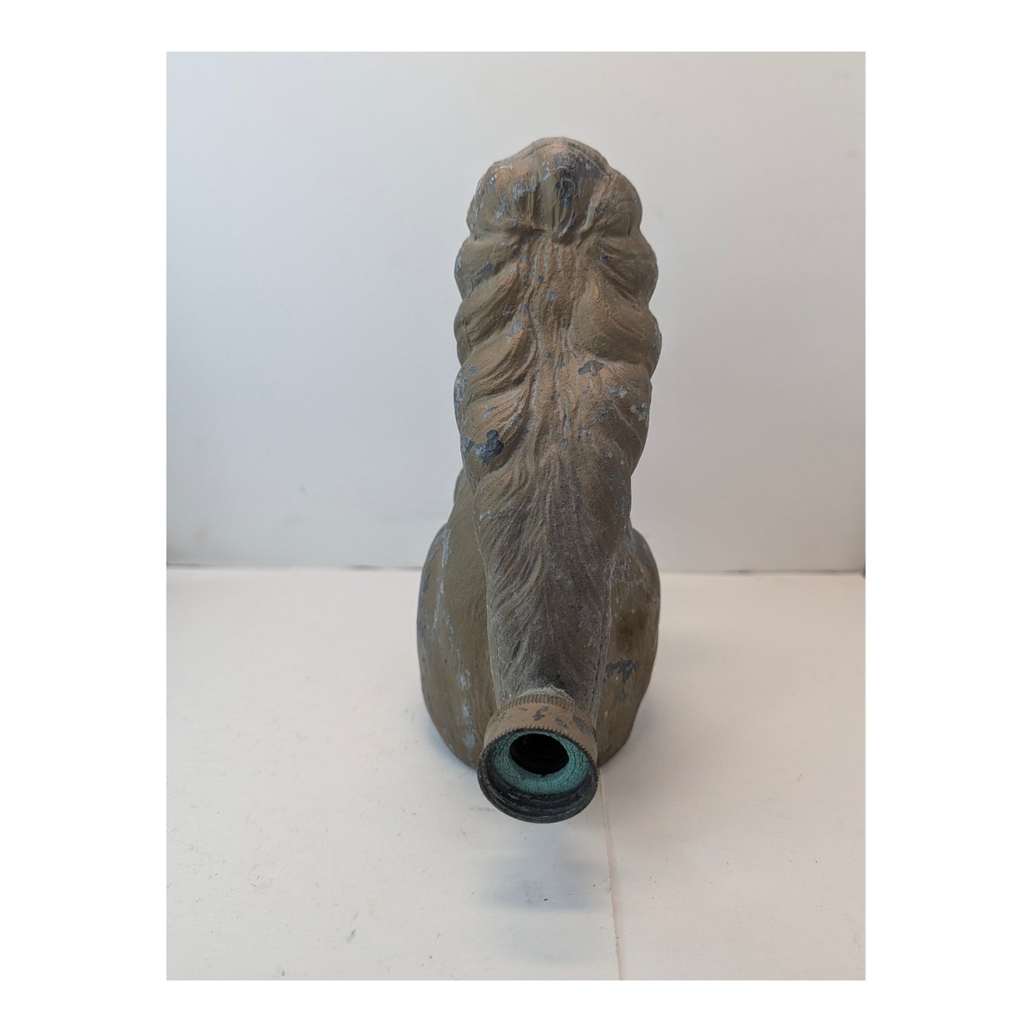 Vintage Cast Brass Squirrel Garden Sprinkler Statue, Mid-Century