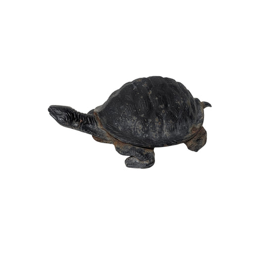 Vintage Heavy Cast Iron Turtle Garden Statue Doorstop Mid-Century Decor