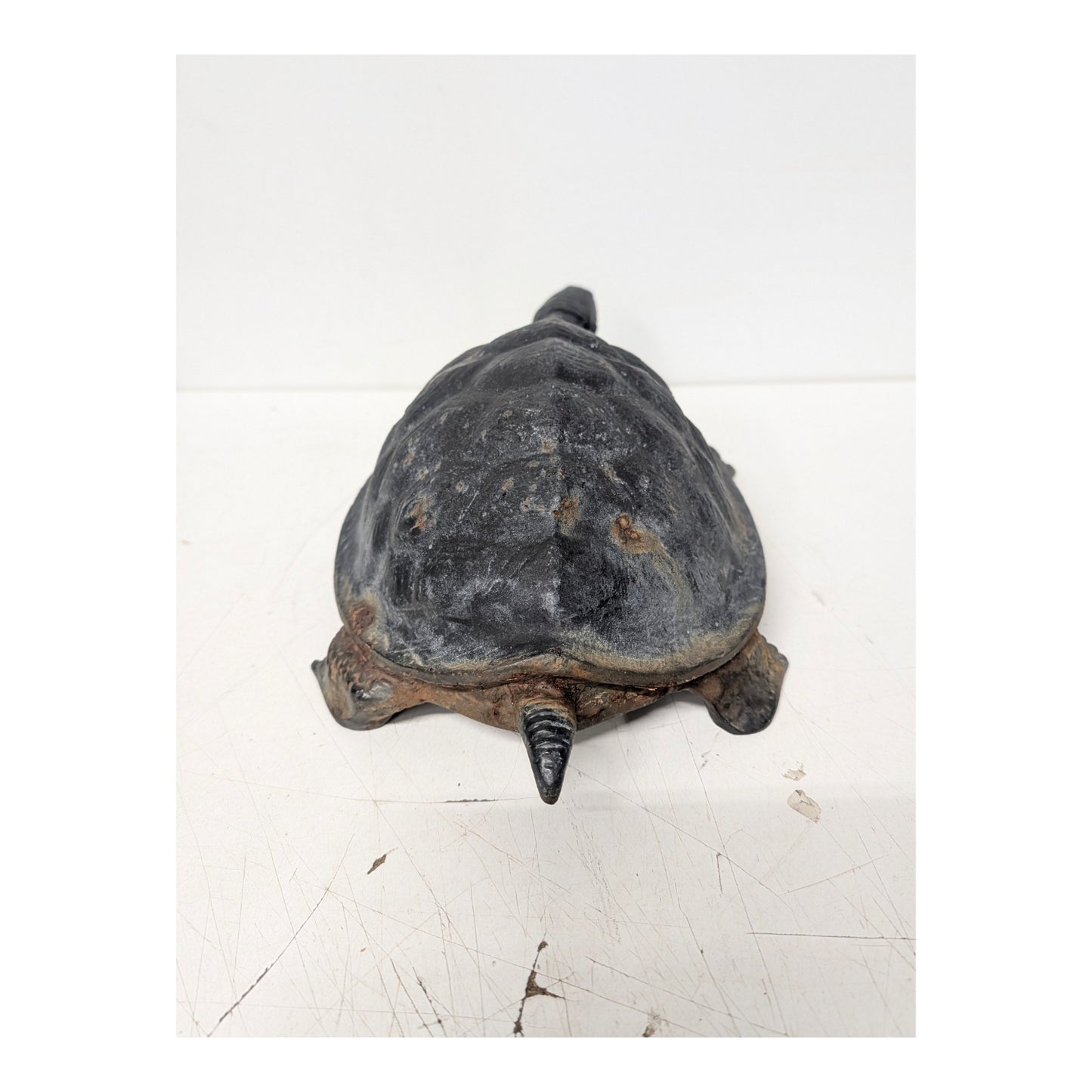 Vintage Heavy Cast Iron Turtle Garden Statue Doorstop Mid-Century Decor