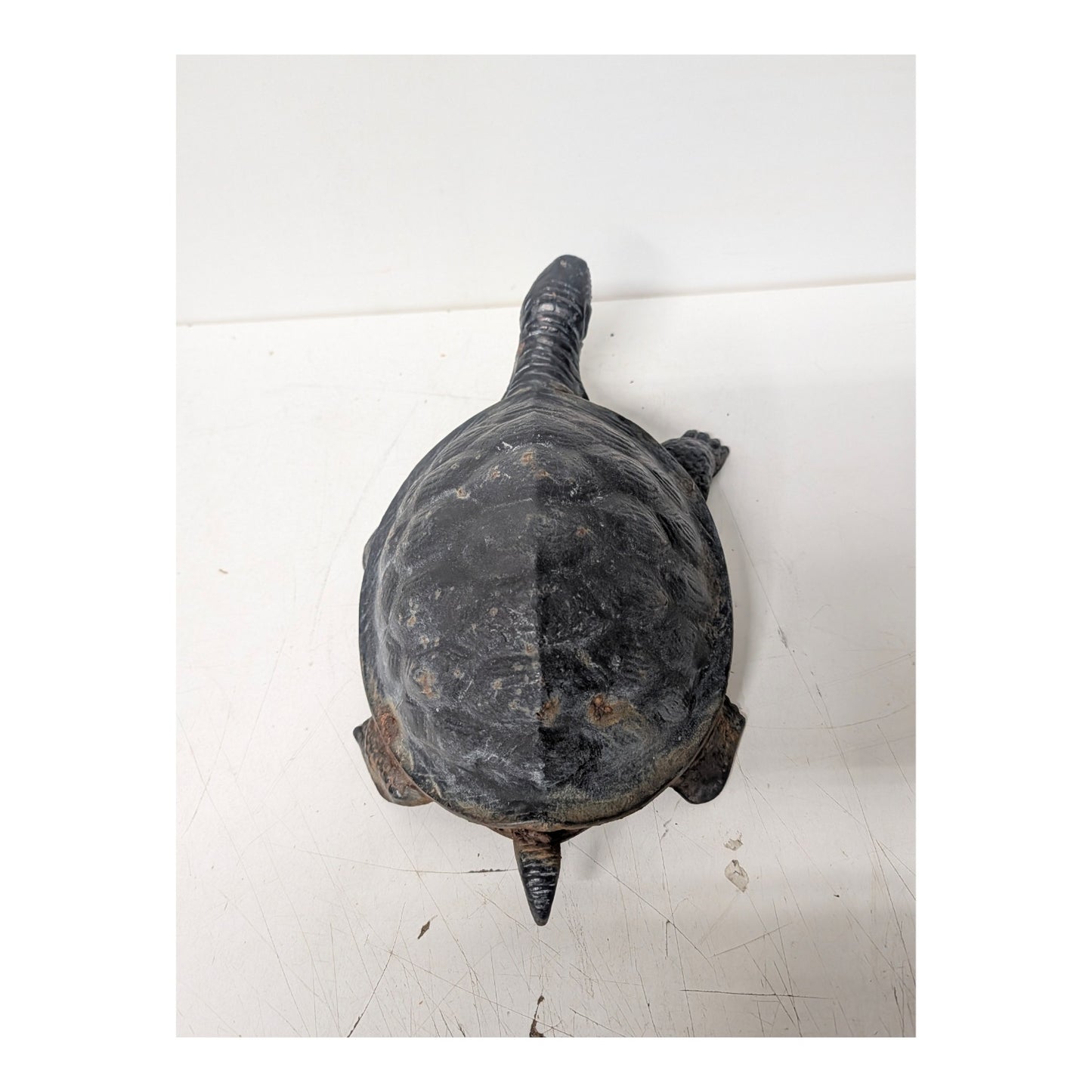 Vintage Heavy Cast Iron Turtle Garden Statue Doorstop Mid-Century Decor