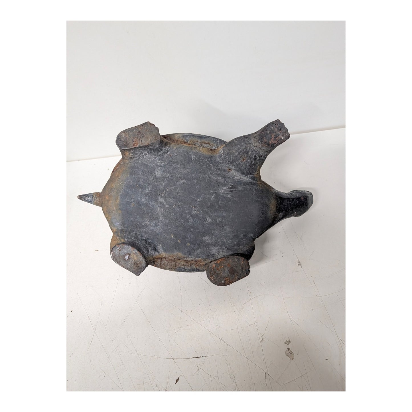 Vintage Heavy Cast Iron Turtle Garden Statue Doorstop Mid-Century Decor