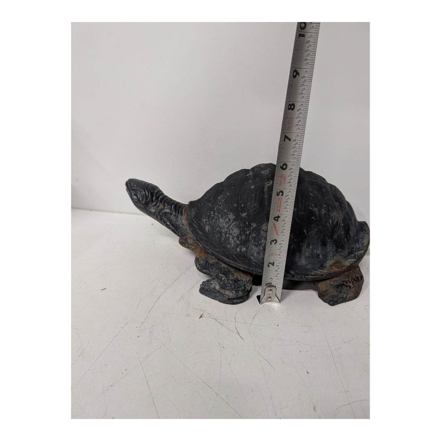 Vintage Heavy Cast Iron Turtle Garden Statue Doorstop Mid-Century Decor