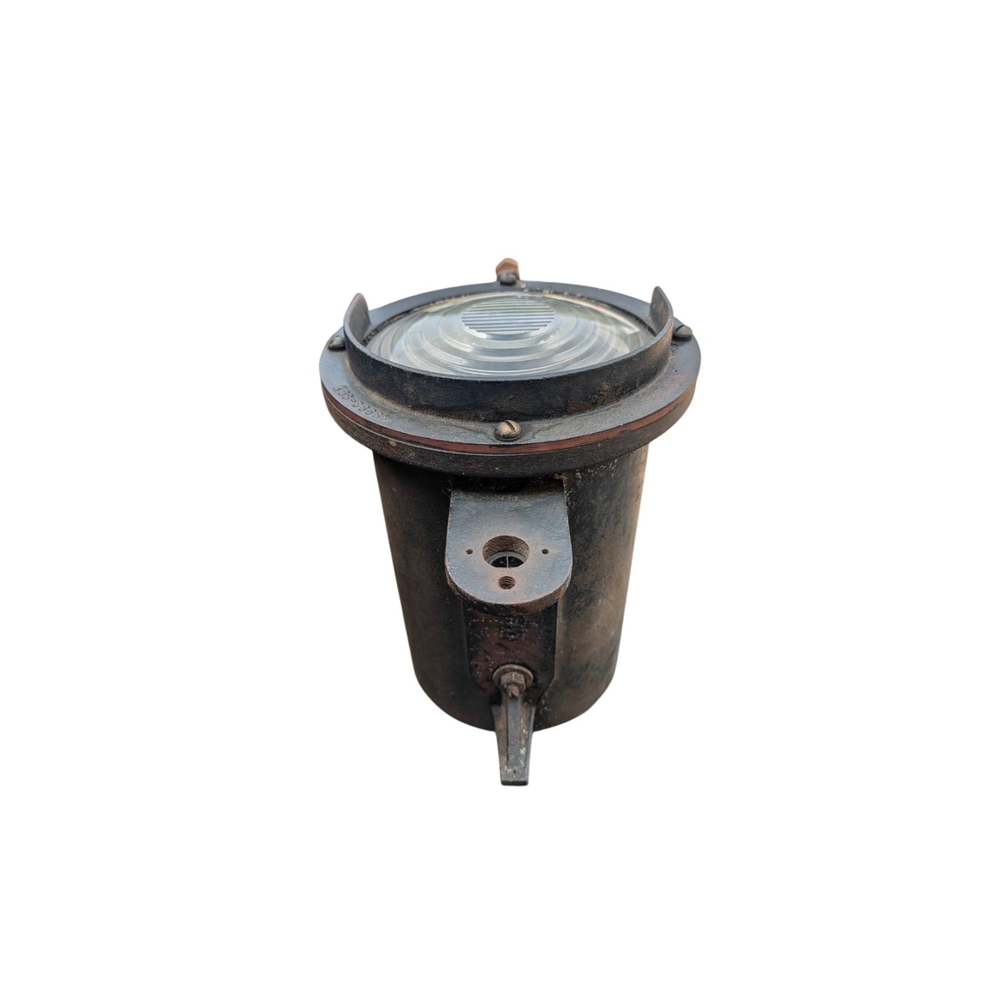 Vintage Western Railroad Signal Light Cast Iron Fresnel Lens Industrial Steampunk