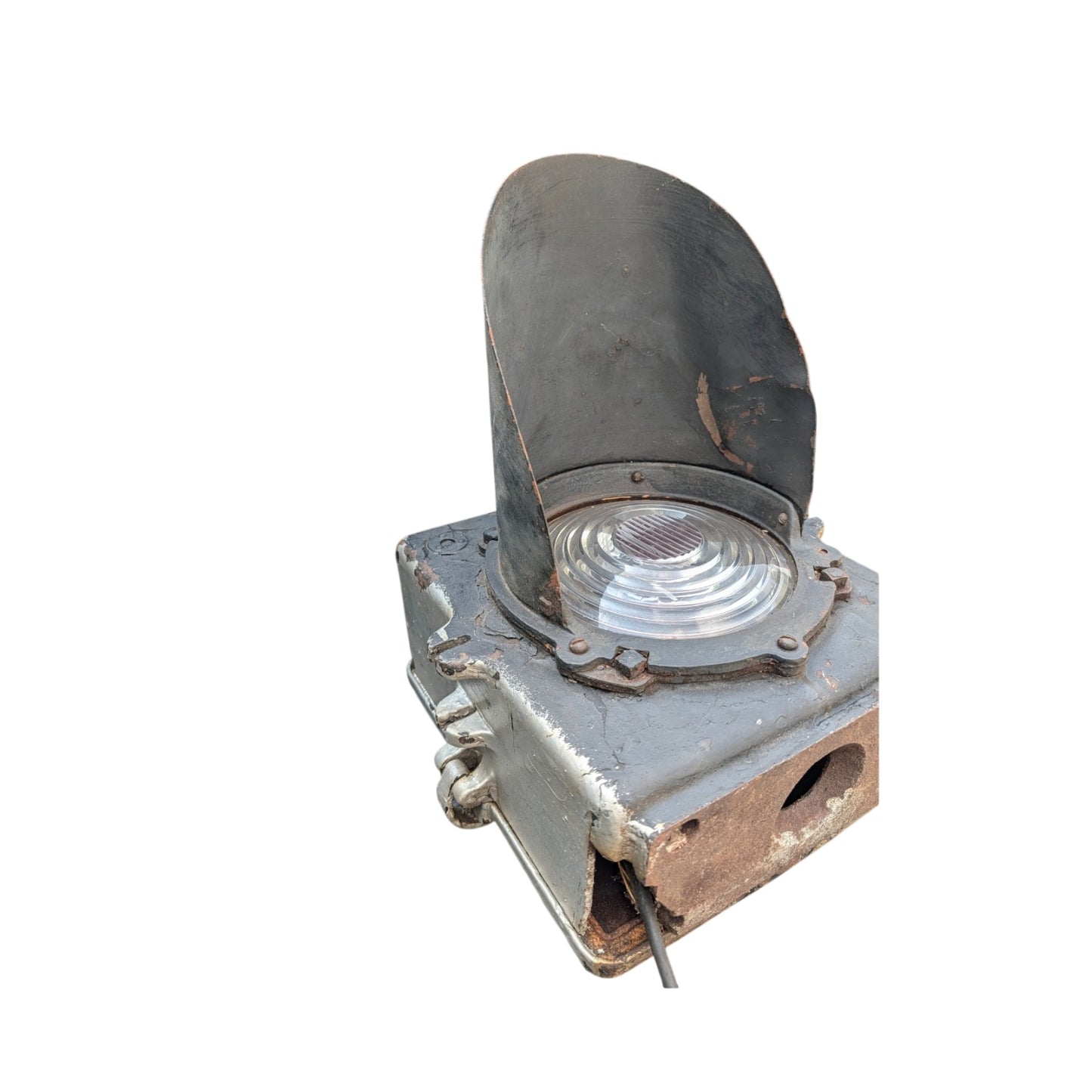 Vintage GRS Railroad Searchlight Signal Cast Iron Industrial Light