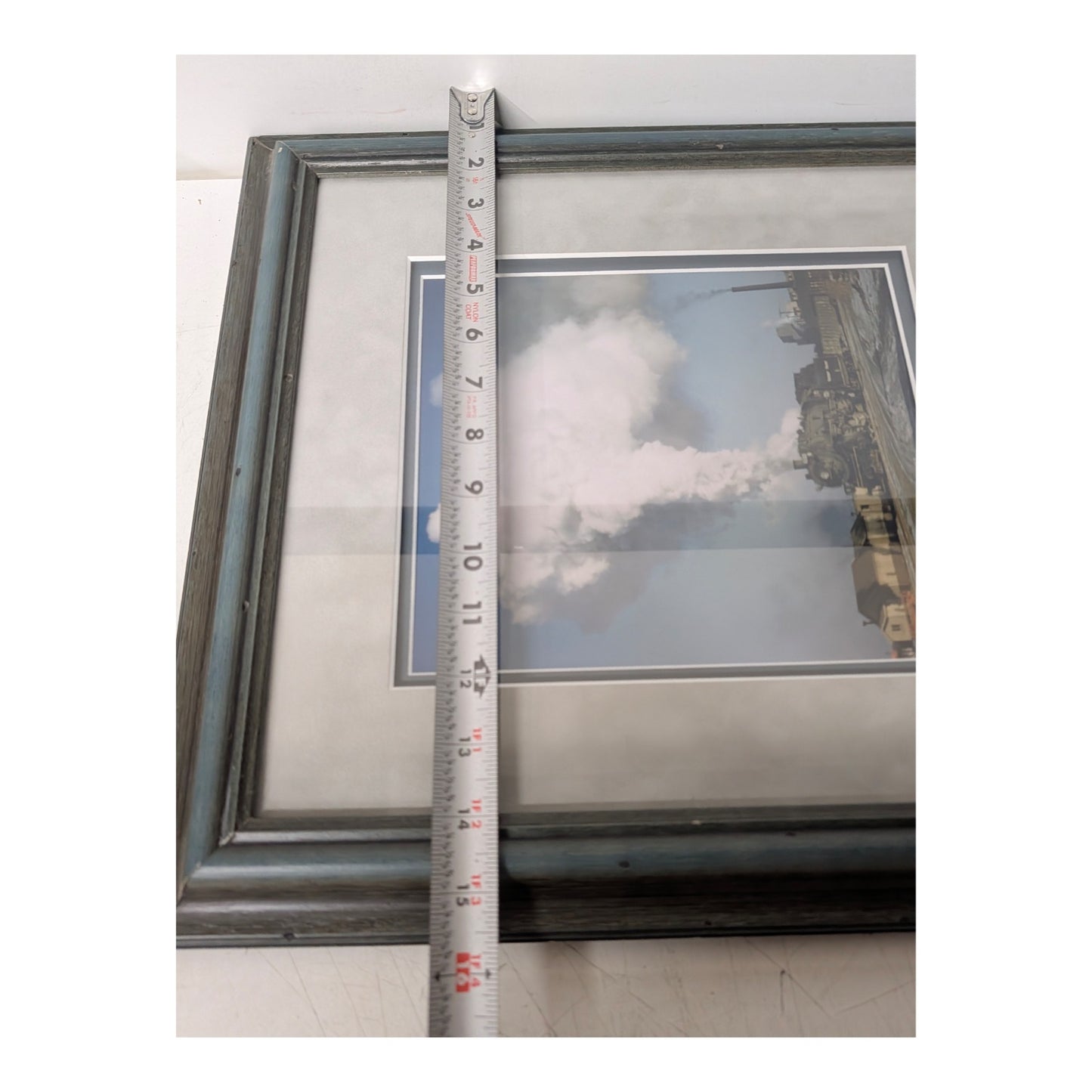 Wayne C. Olsen "River Point" 1958 Steam Train Framed Photo Mid-Century Art
