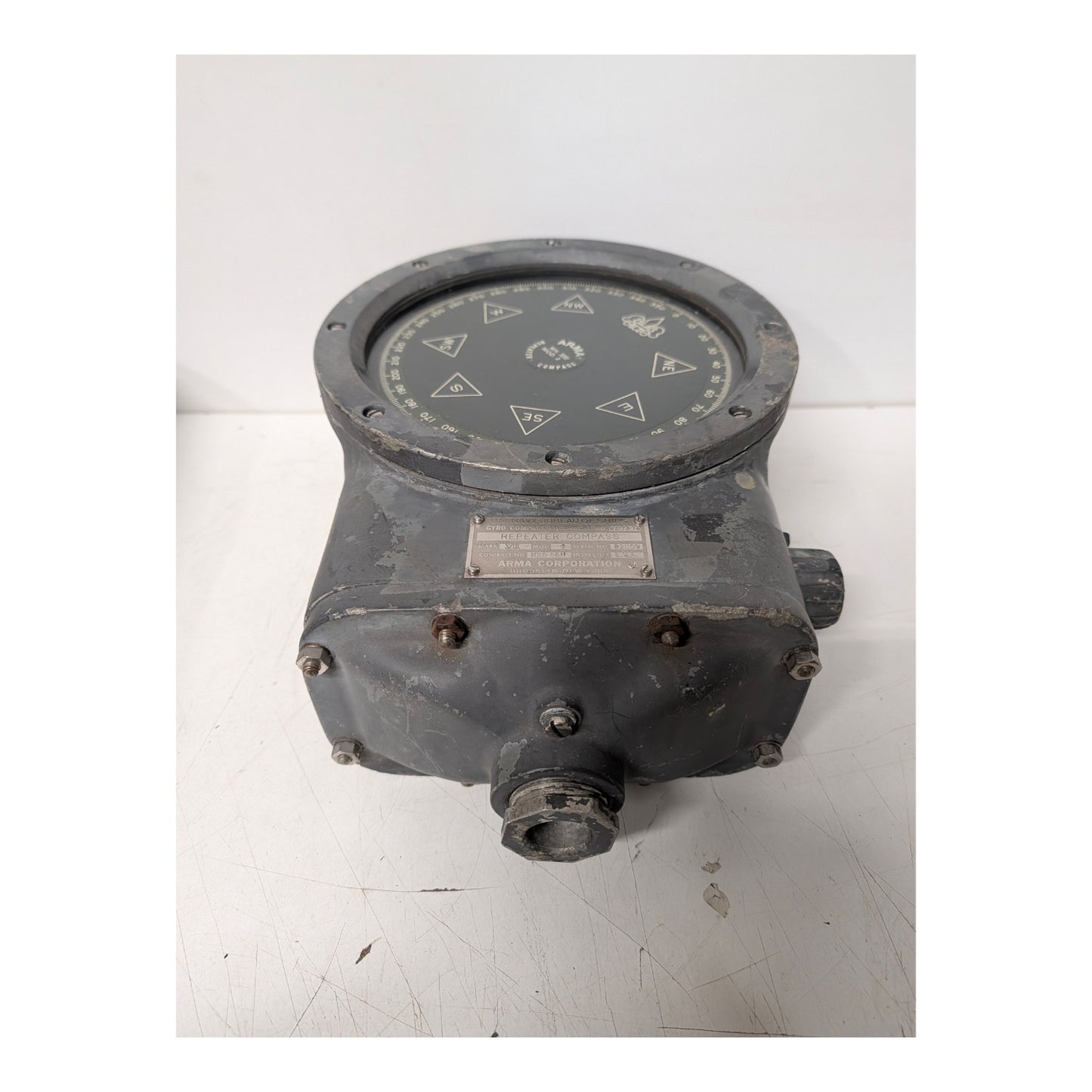 WWII US Navy Arma Corp MK XVIII Repeater Compass, Brooklyn NY