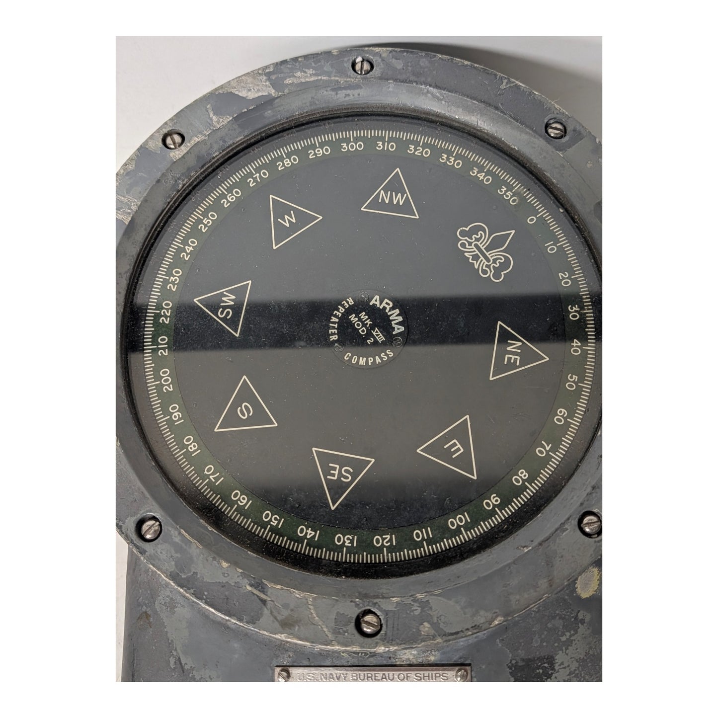 WWII US Navy Arma Corp MK XVIII Repeater Compass, Brooklyn NY